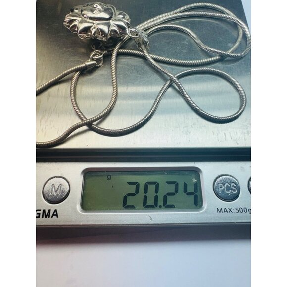 Estate Sterling Silver 925 Sunburst Face Pendant w/ Rope Chain 22” Spring Ring 2 - Picture 12 of 12